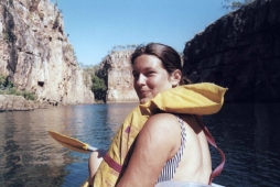 Caro ... in the front of the canoe