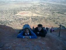 Seb and Caro on the steepest part of the climb