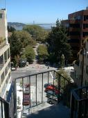 Filbert stairs - in the background : Bay Bridge