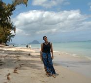 Caro ... on the beach of Flic en Flac