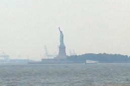 The Statue of Liberty - view from Battery Park at the very South of Manhattan