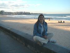 Caro in front of Manly Beach