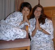 Mizuho and Caro wearing the Kimonos of Nara Hotel ... very spiritual !!