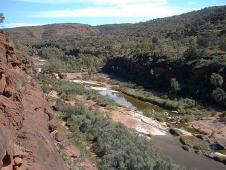 Looking down at the palm valley
