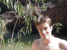 Seb on the beach at Twin falls