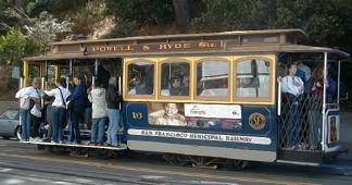 The famous Cable Cars - so full (but only of tourists!!)